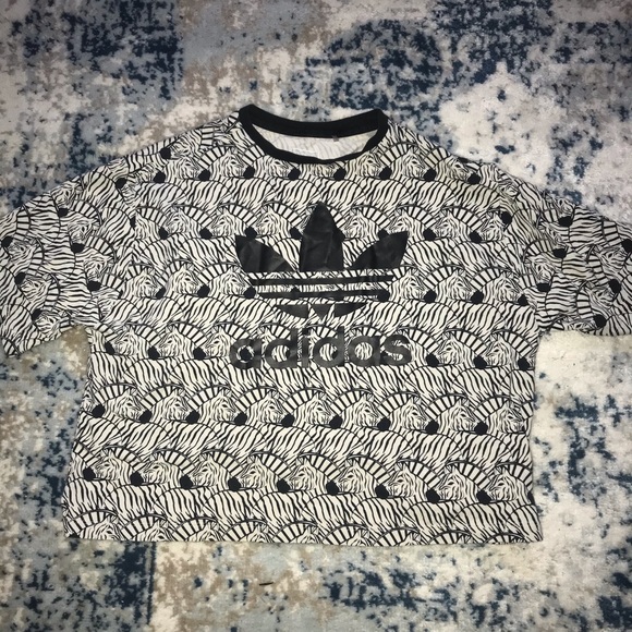 adidas Tops | Adidas Zebra Pattern Crop 